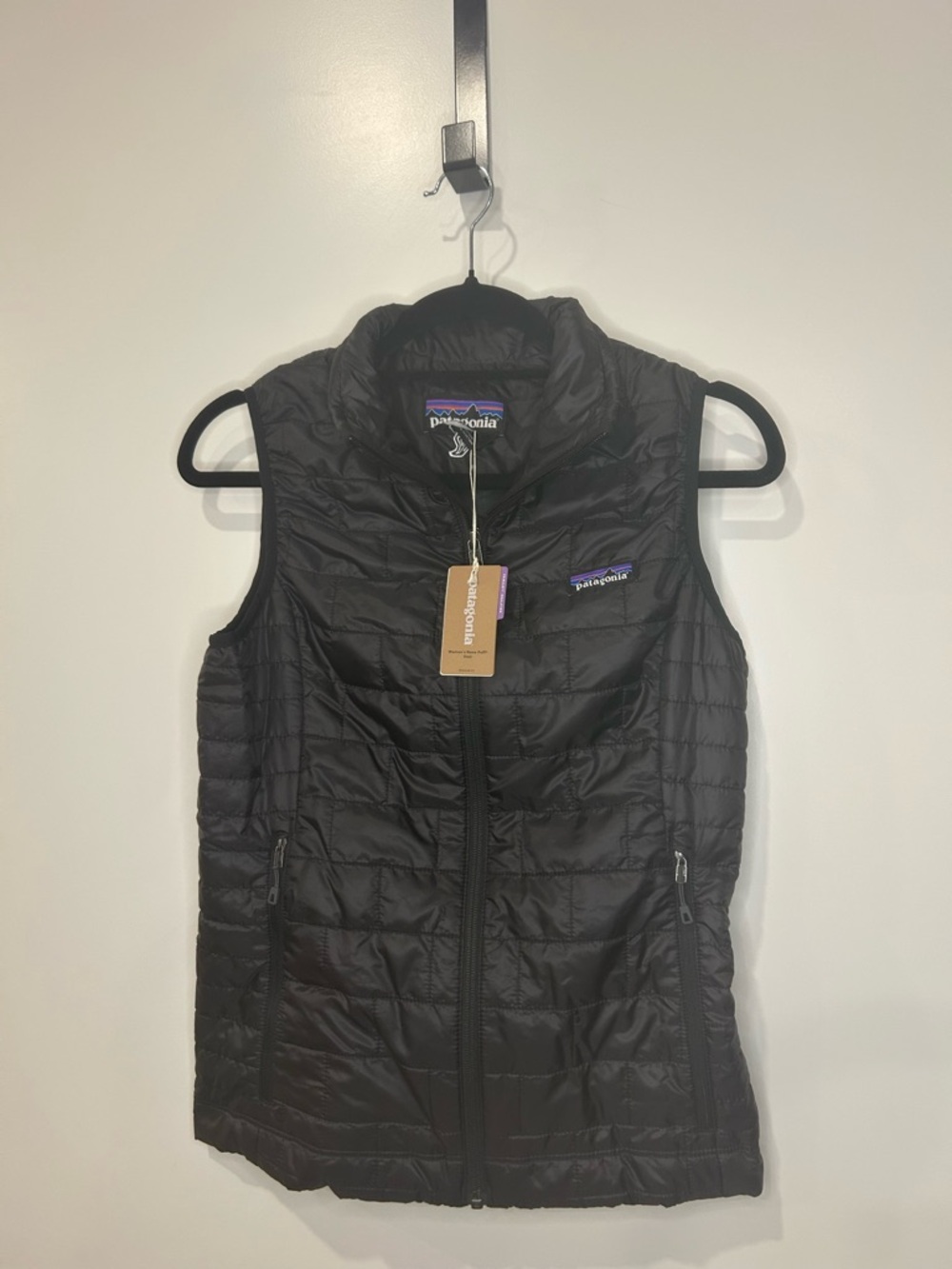 Patagonia Women's Nano Puff Vest Black Chipotle Logo Limited Edition XS